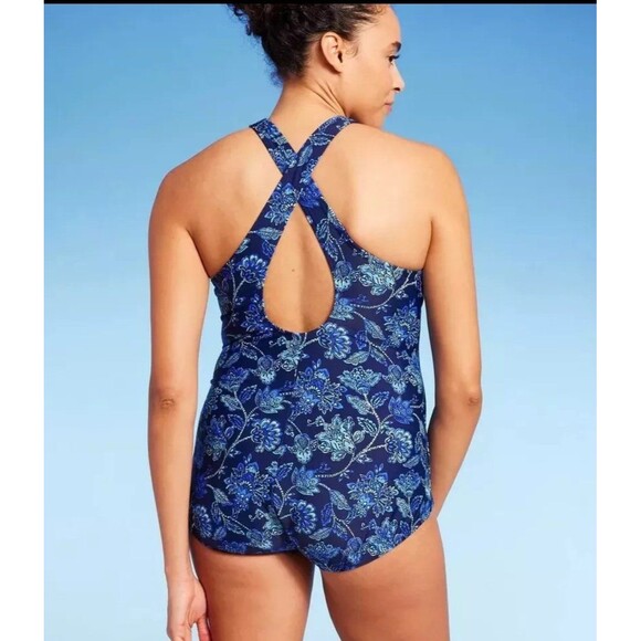 NWT Land’s End UPF 50 Full Coverage High Neck Tugless One Piece Suit - Picture 2 of 2